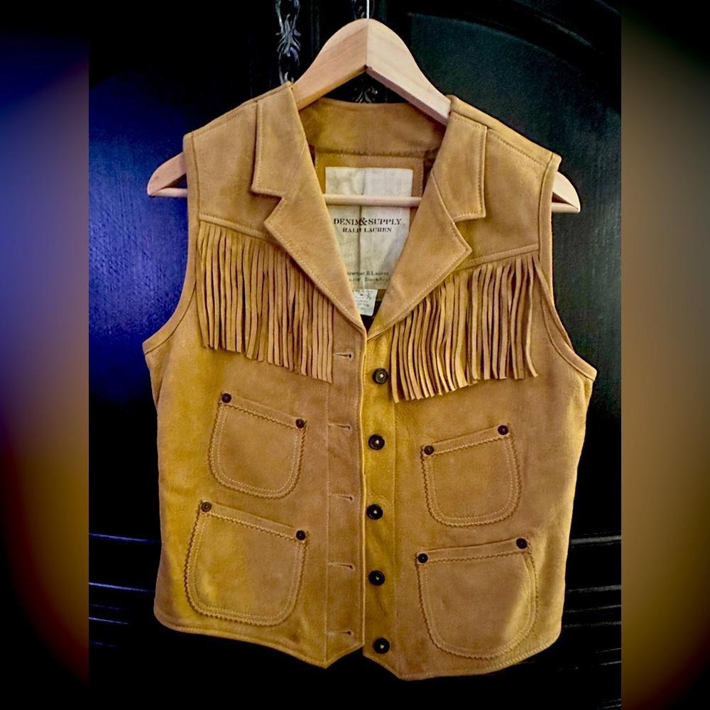 🎉🎉Denim and Supply leather fringe jacket - hardly worn. 100% leather